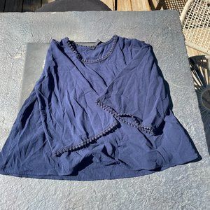 Navy Short Sleeve Crop Top